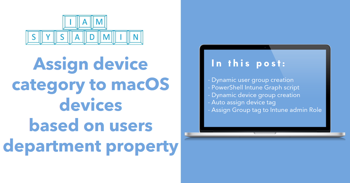 Assign Intune device category based on users department property